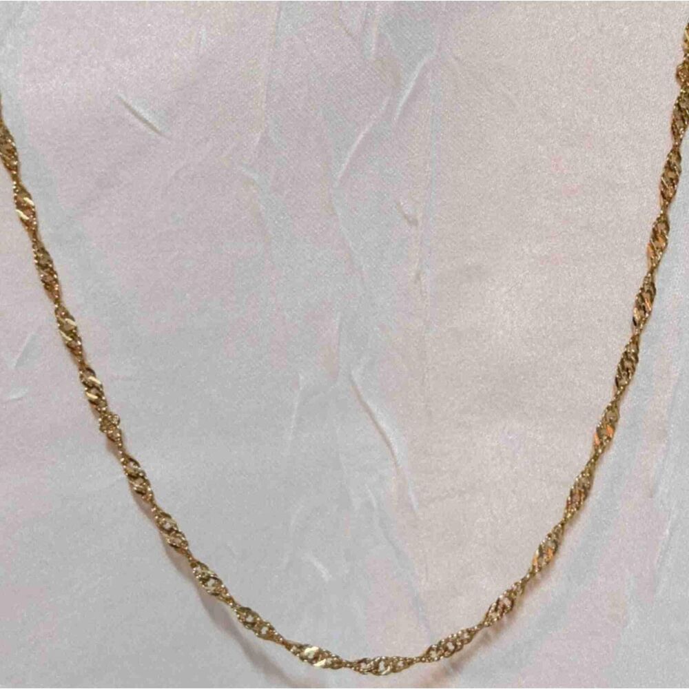 Gold Rope Necklace Vintage 14K Gold Plated Chain Style 28 Inch Unisex